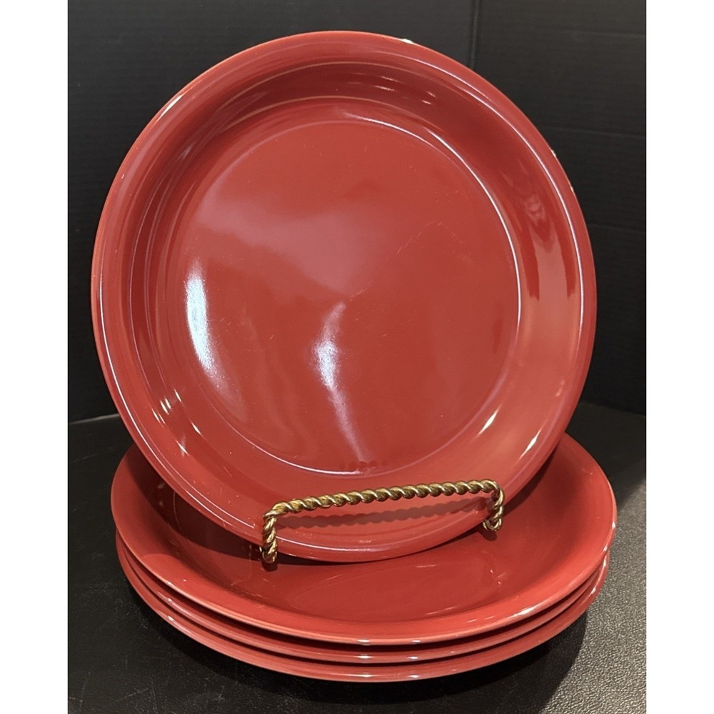 Mainstays‎ Red Stoneware Stackables Salad Plates Plate Set Of 4